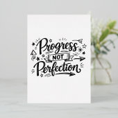 Progress Not Perfection Motivational Quote Design 箔招待状 (立ち正面)