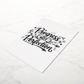 Progress Not Perfection Motivational Quote Design 箔招待状 (回転した状態)
