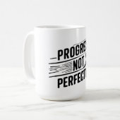Progress Not Perfection (Motivational Quote_gift) コーヒーマグカップ (正面左)