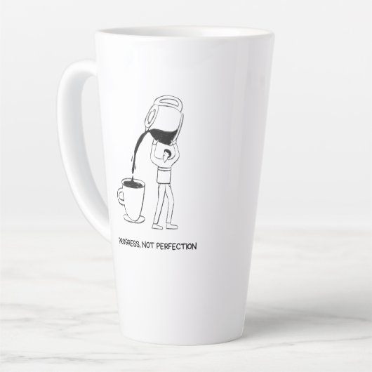 Progress. Not Perfection Mug カフェラテマグ (左アングル)