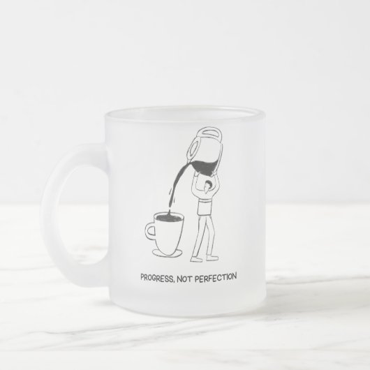 Progress. Not Perfection Mug フロストグラスマグカップ (左)