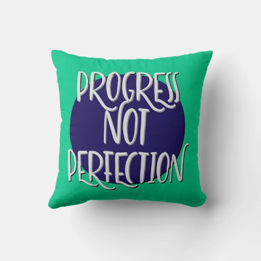 Progress Not Perfection Recovery Slogan クッション (裏面)