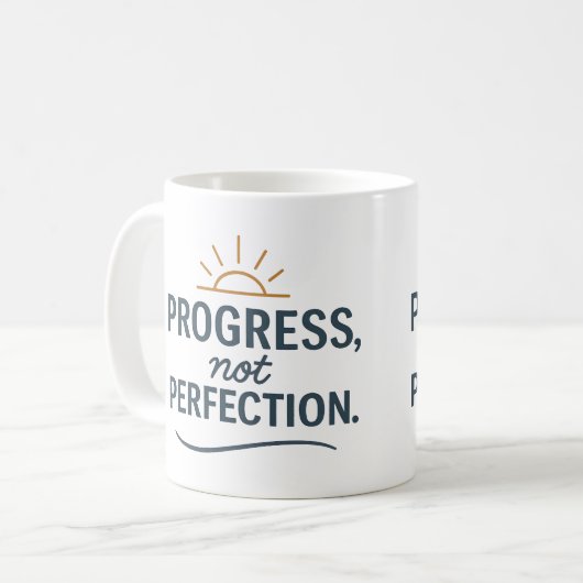Progress, not perfection - Tea Mug コーヒーマグカップ (正面左)