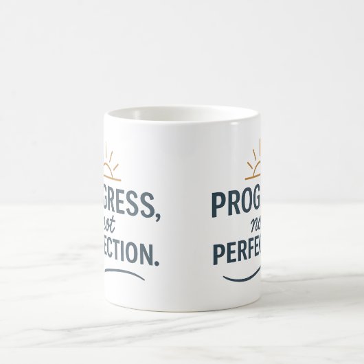 Progress, not perfection - Tea Mug コーヒーマグカップ (中央)