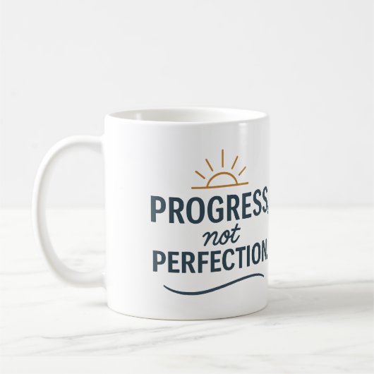 Progress, not perfection - Tea Mug コーヒーマグカップ (左)