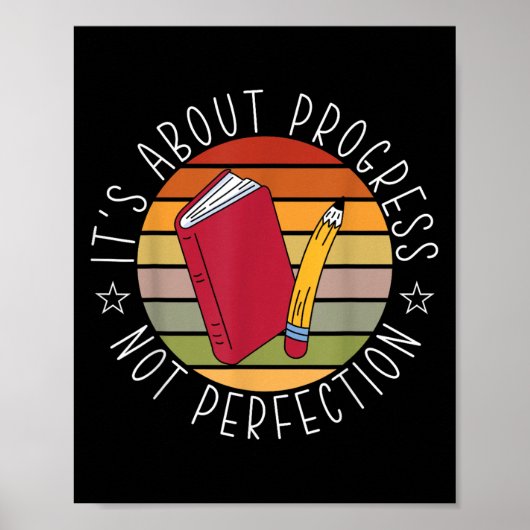 Progress Not Perfection Testing Day Teacher  ポスター (正面)