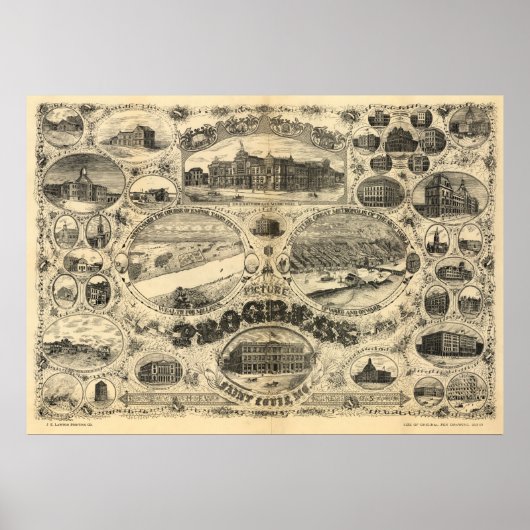 Progress of St Louis - 1884 (Vogel) BigMapBlog.com ポスター (正面)