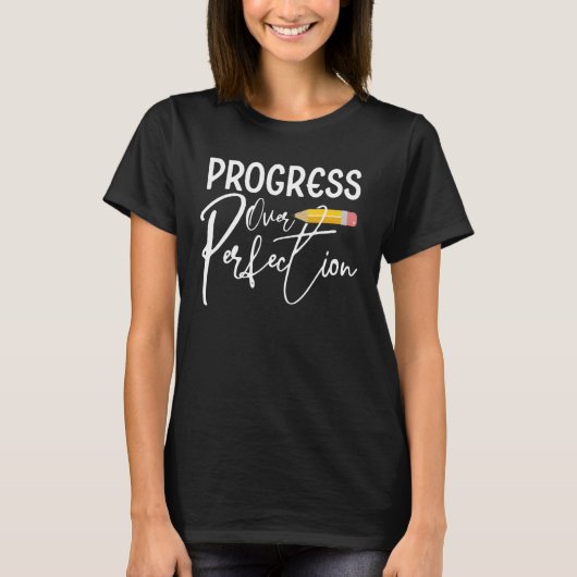 Progress Over Complements Sped Educator先生Bac Tシャツ (正面)