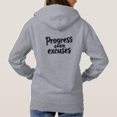 Progress Over Excuses Cozy Winter Women Hoodie  パーカ (裏面)