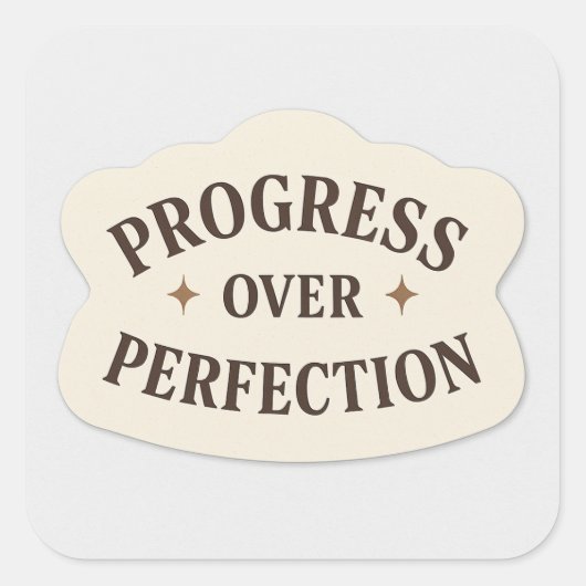 Progress over Perfect – ステッやる気を起こさせるク スクエアシール (正面)