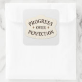 Progress over Perfect – ステッやる気を起こさせるク スクエアシール (バッグ)