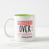 Progress Over Perfection Coffee Mug ツートーンマグカップ (左)