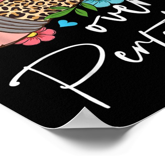 Progress Over Perfection Leopard Pencil Motivation ポスター (角)