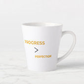 Progress Over Perfection Minimal Motivational  カフェラテマグ (右)