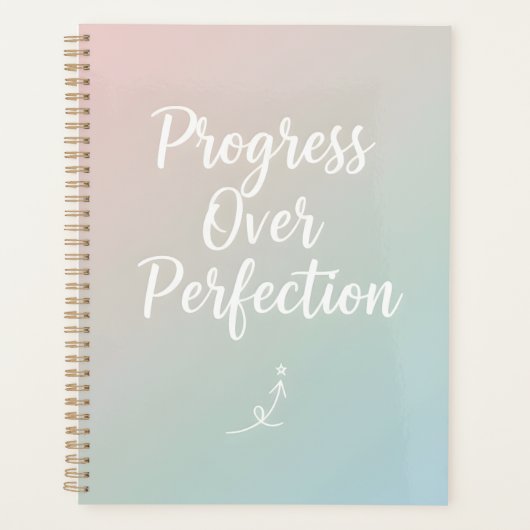 Progress Over Perfection – Minimal Motivational Qu プランナー手帳 (正面)
