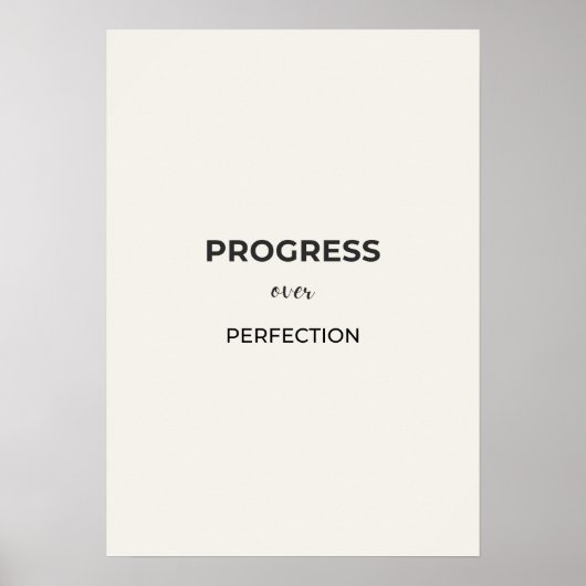 Progress Over Perfection – Minimal Quote Poster ポスター (正面)