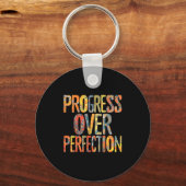 Progress Over Perfection Motivation Motivational T キーホルダー (正面)