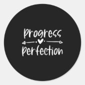 Progress Over Perfection Motivational  ラウンドシール (正面)