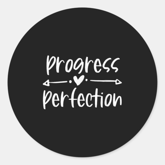 Progress Over Perfection Motivational ラウンドシール (正面)