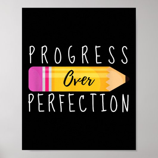 Progress Over Perfection Motivational Back To Scho ポスター (正面)