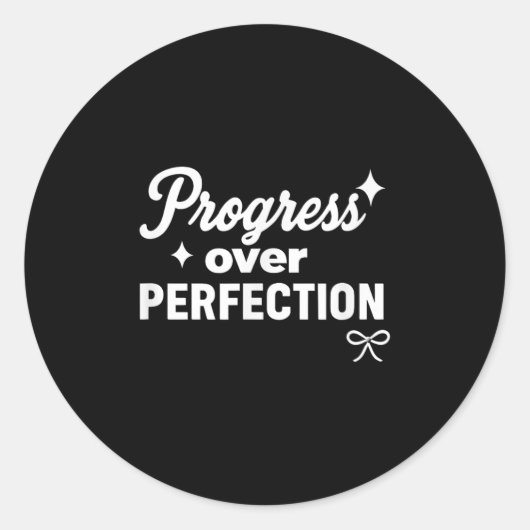 Progress Over Perfection Motivational Christian Se ラウンドシール (正面)