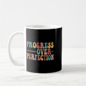 Progress Over Perfection Motivational Teacher For  コーヒーマグカップ (左)