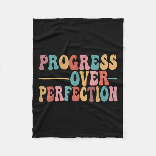 Progress Over Perfection Motivational Teacher For フリースブランケット (正面)