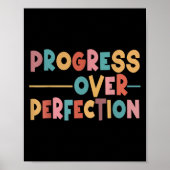 Progress Over Perfection Motivational Teacher Men  ポスター (正面)