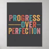 Progress Over Perfection Motivational Teacher Retr ポスター (正面)