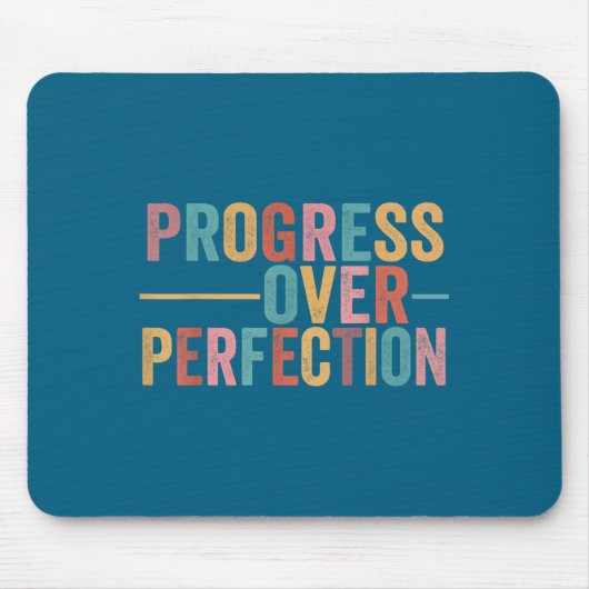 Progress Over Perfection Motivational Teacher Retr マウスパッド (正面)