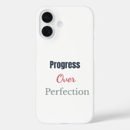Progress Over Perfection – Motivational Typograph iPhone 16ケース