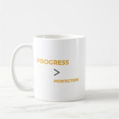 Progress Over Perfection Motivational Typography  コーヒーマグカップ (左)