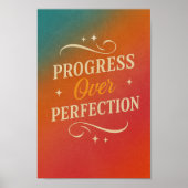 Progress Over Perfection Poster | Vibrant Art ポスター (正面)