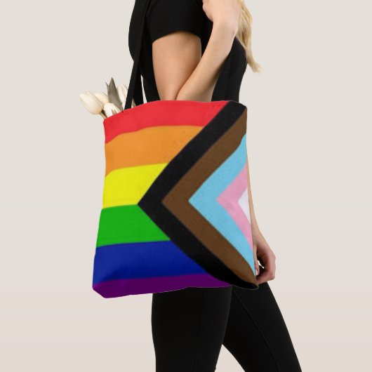 Progress Pride 2022 ユニセックス トートバッグ (クローズアップ)