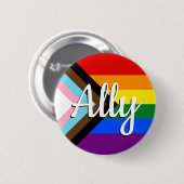 Progress Pride Flag Ally Button 缶バッジ (正面&裏面)