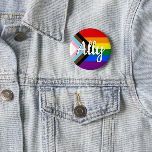 Progress Pride Flag Ally Button 缶バッジ (インサイチュ)