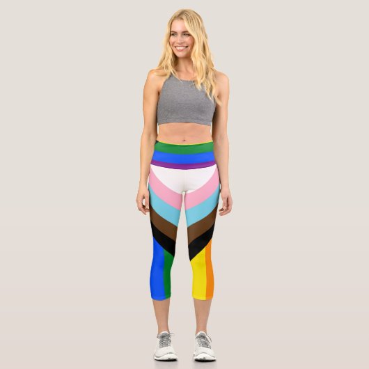 Progress Pride Flag LGBTQ+ カプリレギンス (正面)