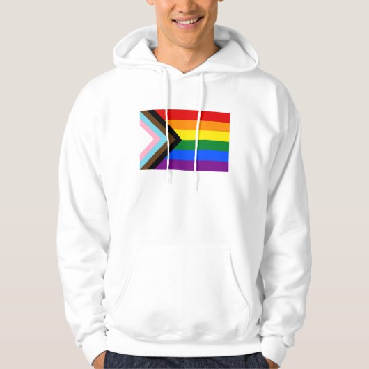 Progress Pride Flag LGBTQ+ パーカ (正面)
