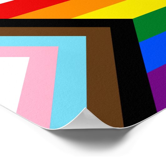Progress Pride Flag LGBTQ+ ポスター (角)