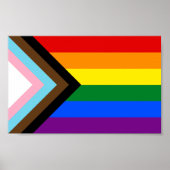Progress Pride Flag LGBTQ+ ポスター (正面)