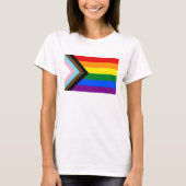 Progress Pride Flag LGBTQ+ Tシャツ (正面)
