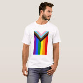 Progress Pride Flag LGBTQ+ Tシャツ (正面フル)