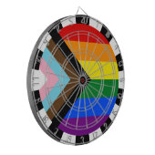 Progress Rainbow Flagダーツ、プライド、LGBTQ ダーツボード (正面左)