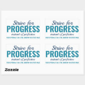 PROGRESS vs PERFECT (またはYOUR text)スタンプ 長方形シール (シート)