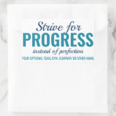 PROGRESS vs PERFECT (またはYOUR text)スタンプ 長方形シール (バッグ)