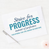 PROGRESS vs PERFECT (またはYOUR text)スタンプ 長方形シール (封筒)