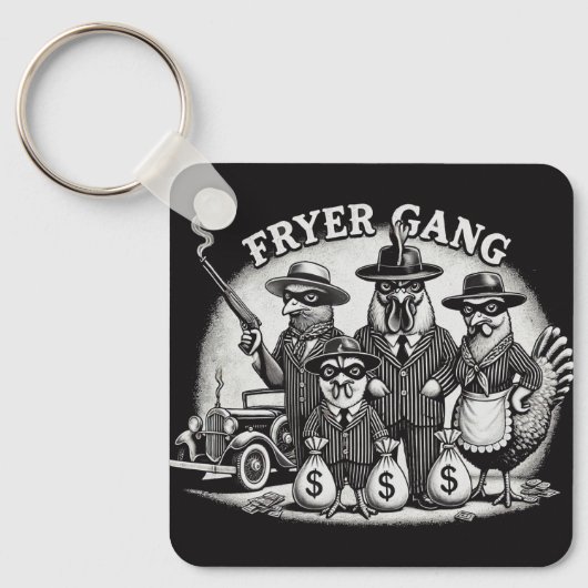 "Prohibition Pullets" Aluminum Keychain キーホルダー (正面)