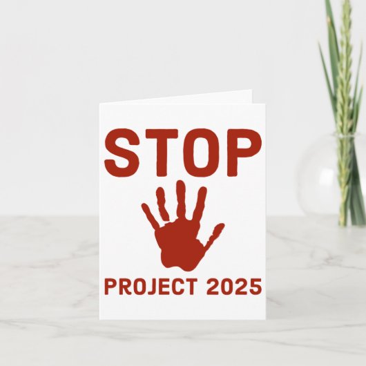 Project ストップ 2025ホラーデザインと手印刷法 カード (正面)
