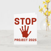 Project ストップ 2025ホラーデザインと手印刷法 カード (黄色い花)