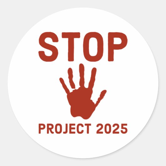 Project ストップ 2025ホラーデザインと手印刷法 ラウンドシール (正面)
